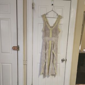 Rebecca Taylor Beige and Yellow Midi Dress